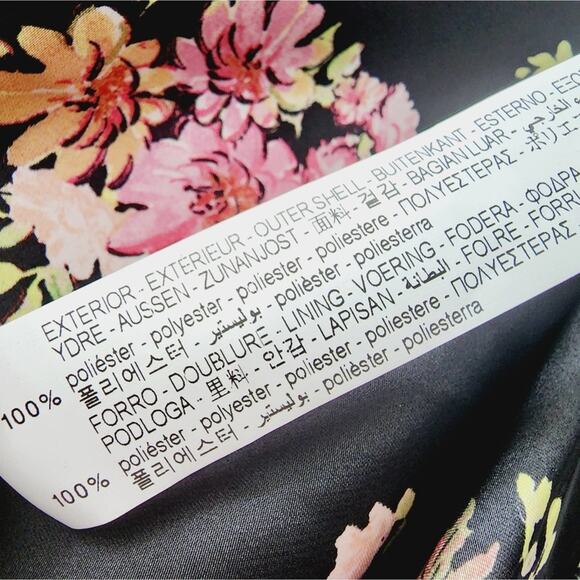 Zara Black Floral Satin Effect Midi / Maxi Slip Dress Spaghetti Straps Large - Picture 9 of 11